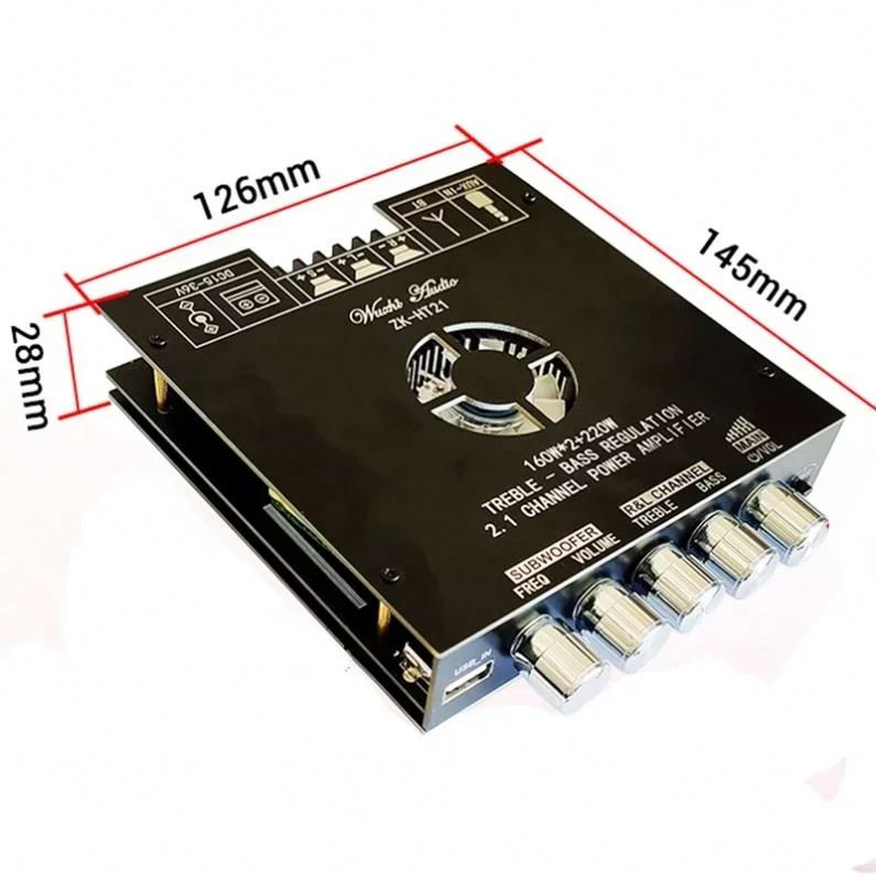 TDA7498E  BT5.0  160W*2+220W 2.1 Channel Wireless Audio Amplifier Board  Wireless Digital Power Amplifier Module