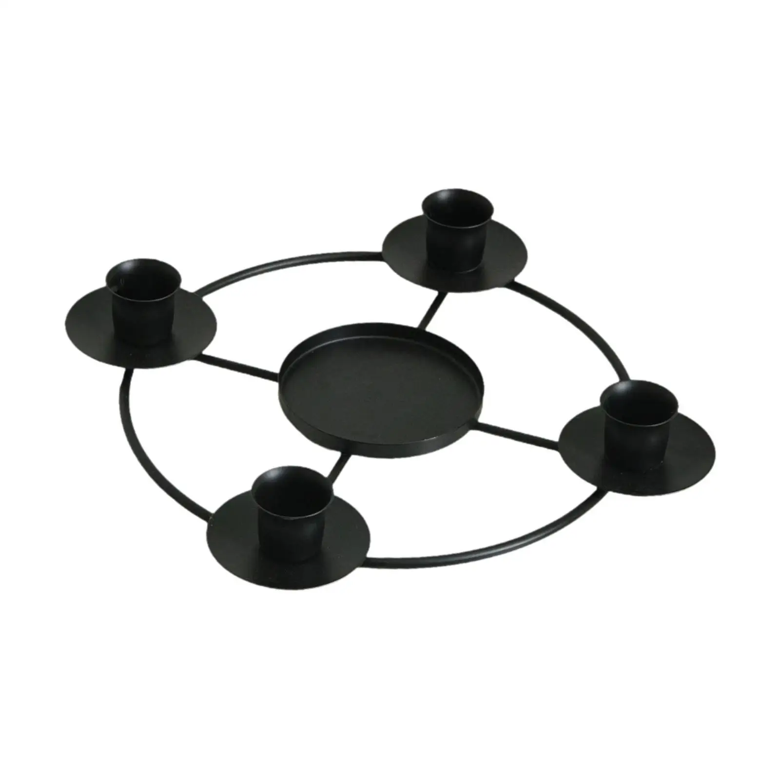Advent Wreath Ring Desktop Ornament Candelabra Iron Candlestick Advent Christmas Candle Holder for Tapper Candles for Festival