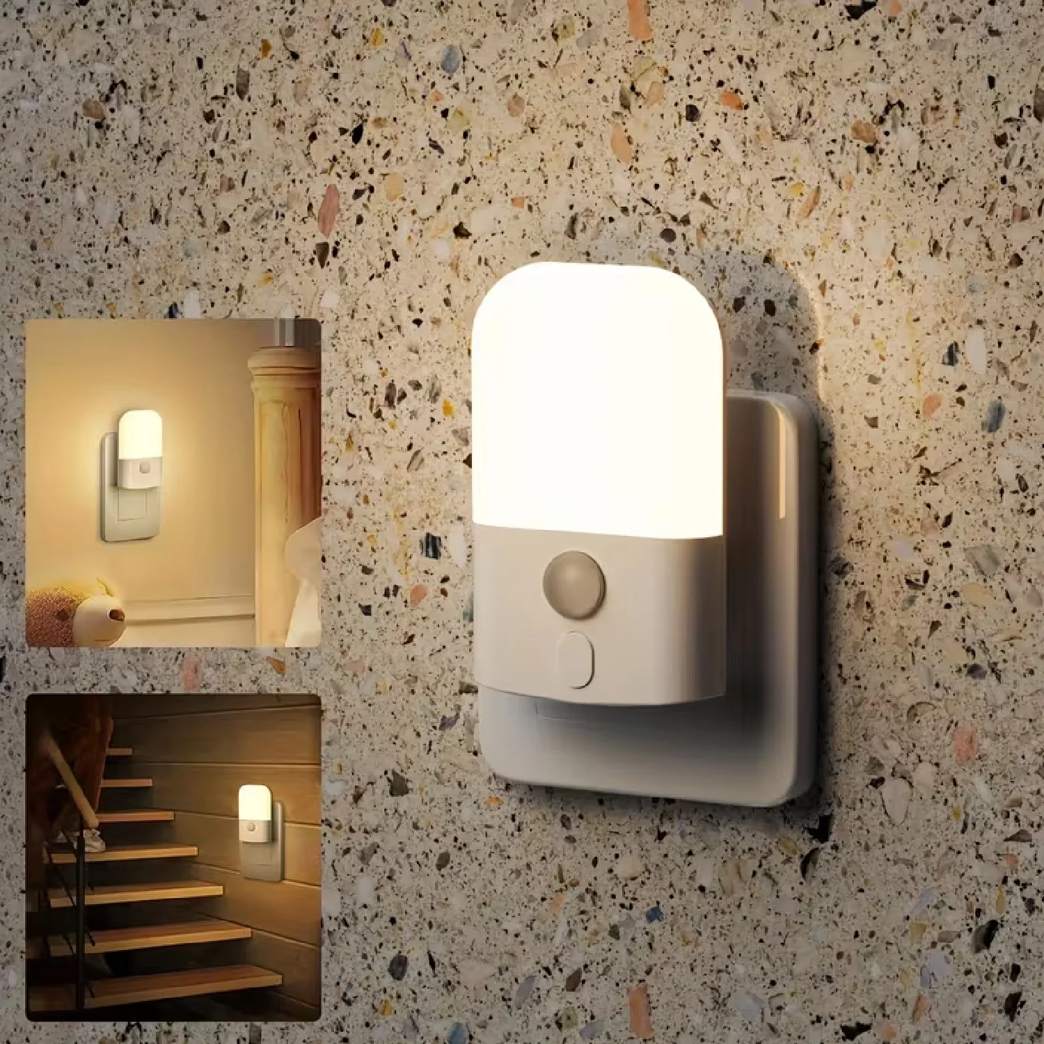 1/2/4 Pack Plug-in LED Night Light with Motion Sensor, Adjustable Brightness, Smart Night Lights Plug Into Wall Sensor, 2700K