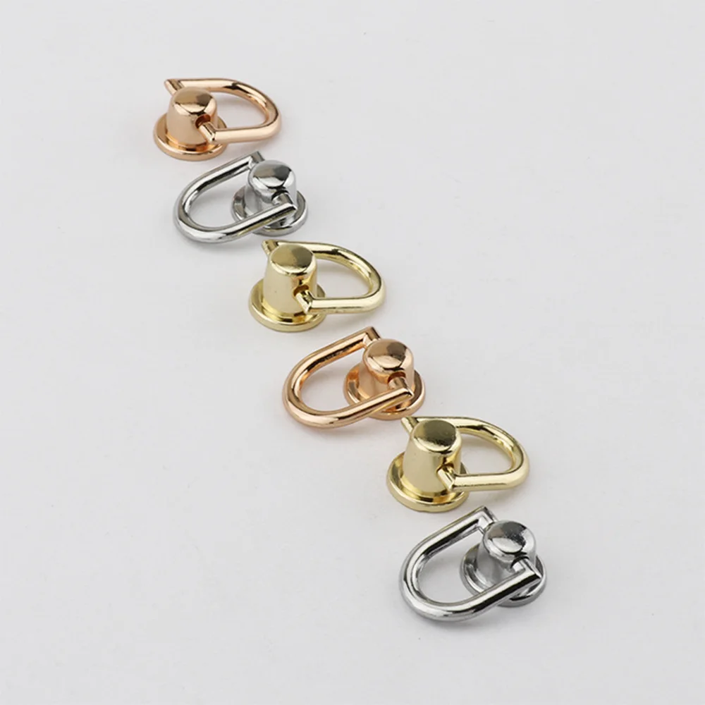 D-shaped Ring Bag Side Clip Buckles Retro Metal Double D Buckle Handbag Chain Handles Connector Bag Strap Hardware Accessories