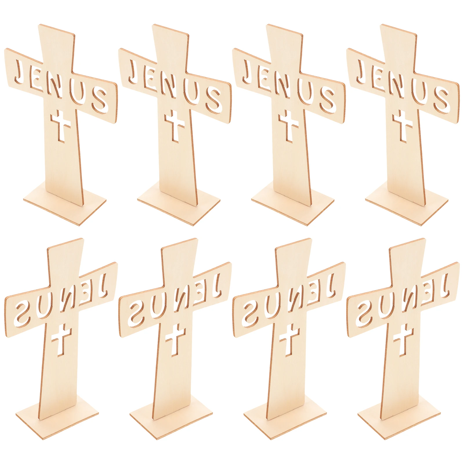 

10Pcs Cross Decor Wood Cross Ornament for Crafts Religious Symbol Wall Shelf Decor Artistic Rustic Indoor Accessory