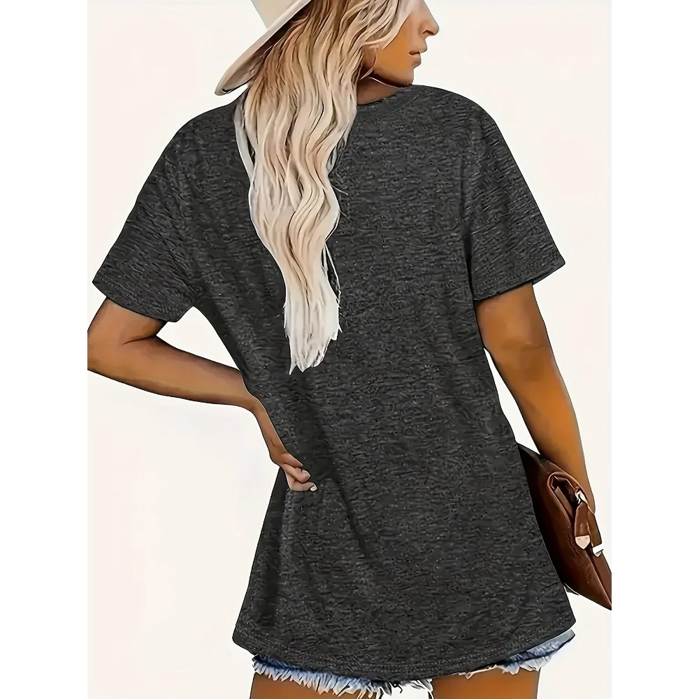 Damska koszulka plus size z nadrukiem czaszki, na co dzień z krótkim rękawem, gotycka koszulka „MV” z motywem telewizji muzycznej, kostium festiwalu muzycznego