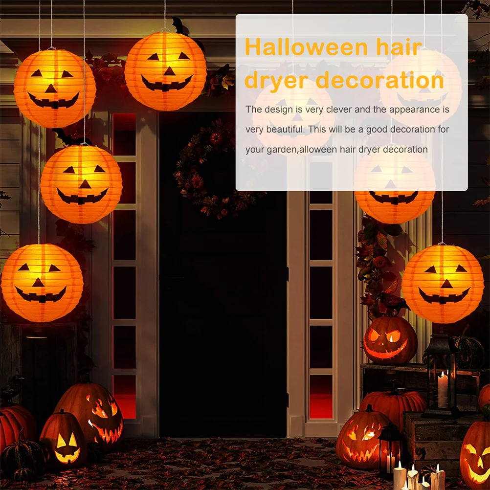 

6 Pcs Paper Lantern LED Halloween Decorations Decorate Folding Lanterns Iron Wire Hanging Party