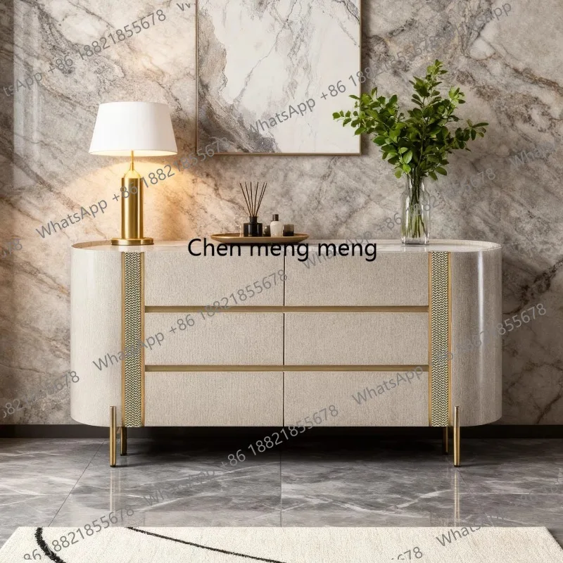 

Italian light luxury six-chest cabinet, bedroom, bedside storage, living room, porch cabinet, natural paint