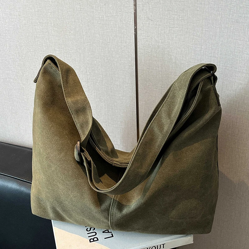 

Женские холщовые сумки-тоут большой емкости, однотонные повседневные дорожные сумки на одно плечо, простая школьная сумка через плечо для студентов