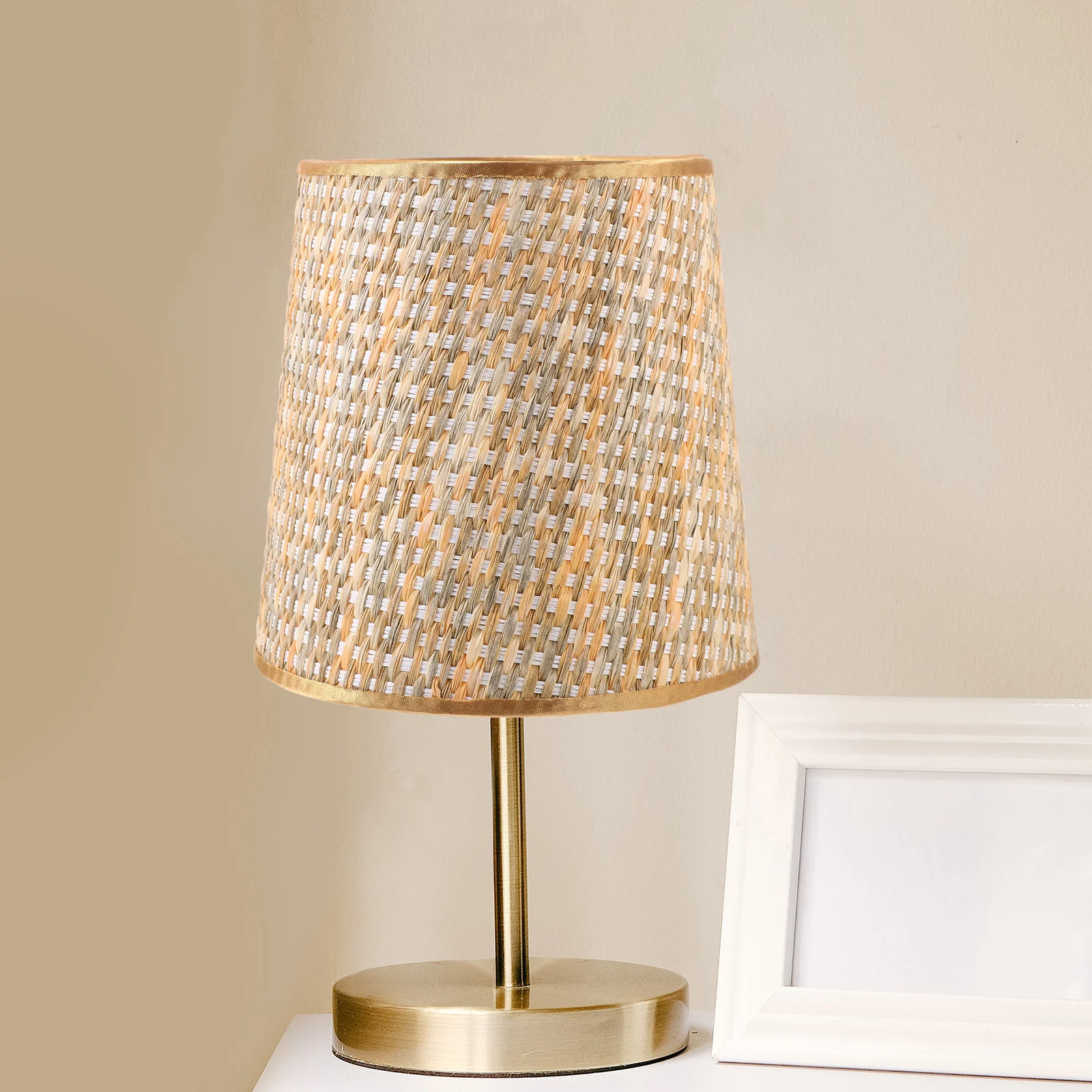 

Colorful Lampshade Table Lamp Shade Floor Light Cover Rustic Woven Cloth Art Replacement Home Hotel Bedroom Study Decor