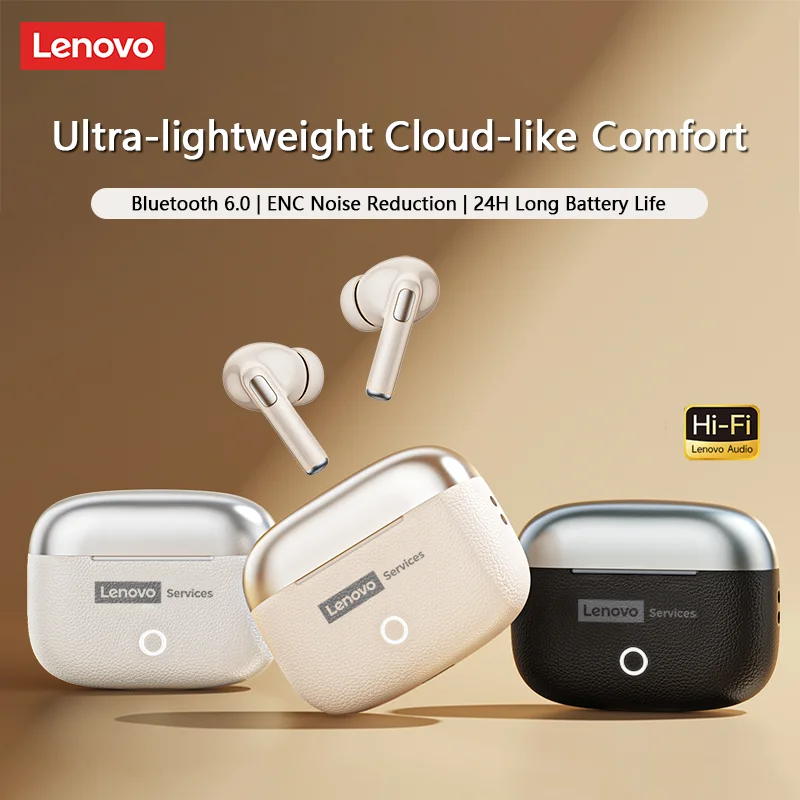 

Оригинальные беспроводные наушники Lenovo LE221 с Bluetooth 6.0, TWS-наушники с шумоподавлением ENC, 24-часовой срок службы батареи, наушники с микрофоном