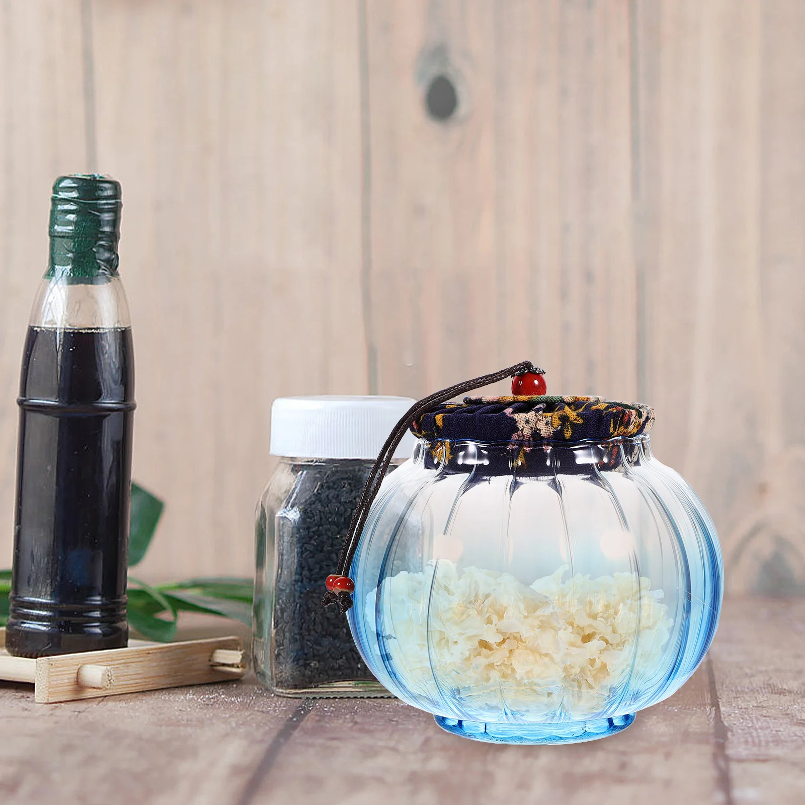 

Glass Tea Canister Airtight Storage Jar Glass Container with Lid Handle for Loose Leaf Tea Candy Food Preservation