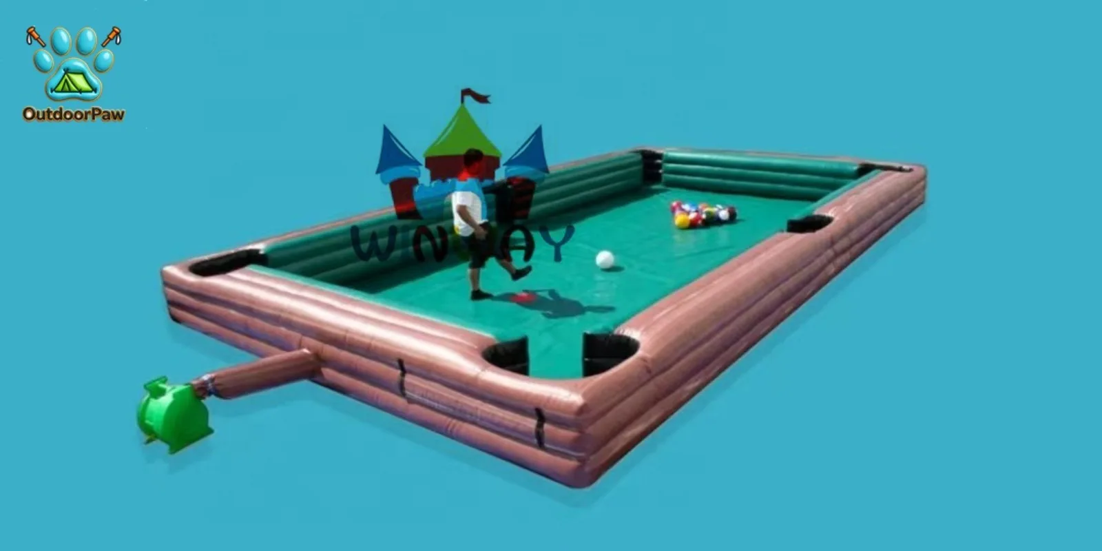 Inflatable snooker football table made of PVC for outdoor use, suitable for adults