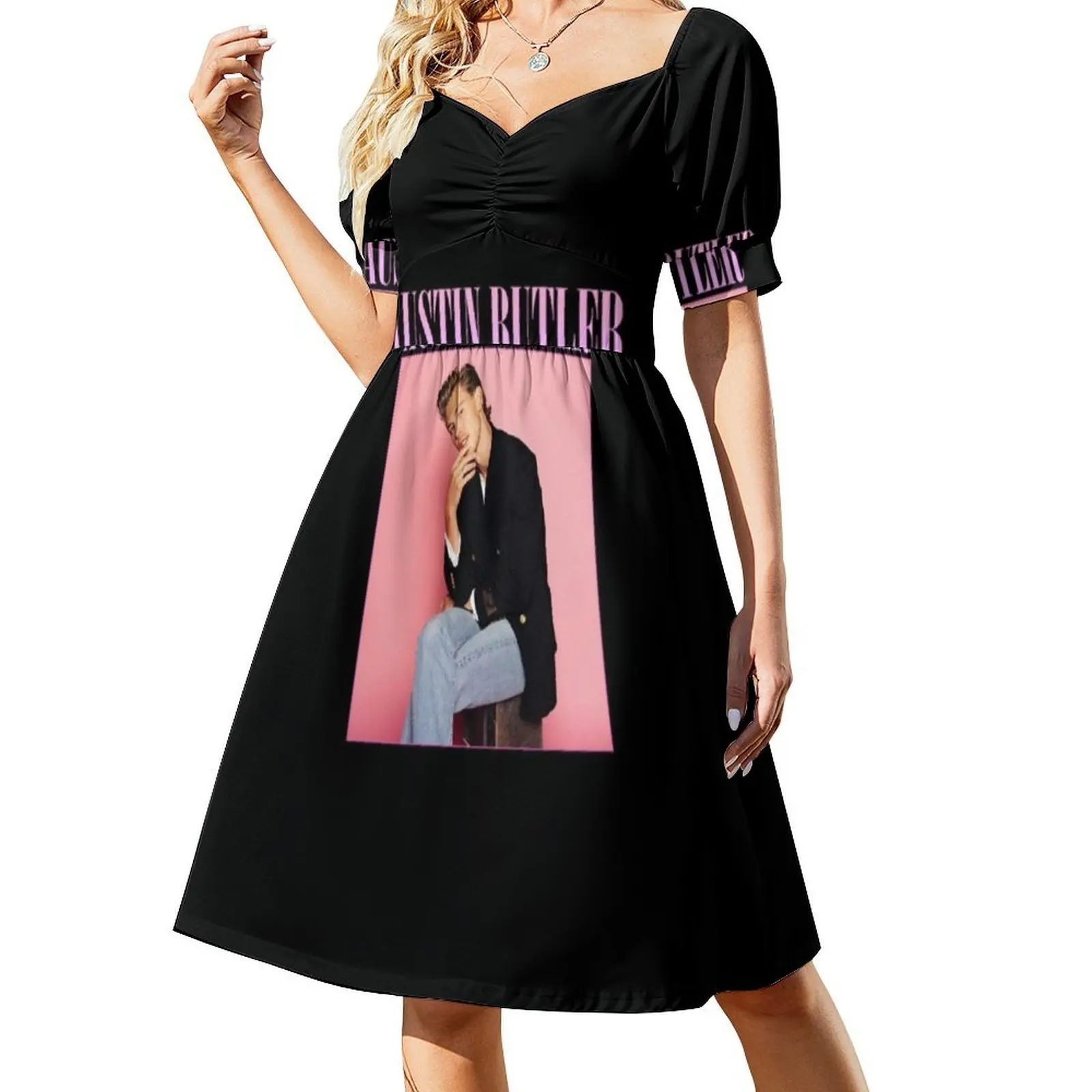 فستان أوستن بتلر Pnky Boy Preppy Style قصير للنساء على شكل حرف a فضفاض مناسب فستان يوم غير رسمي أوستن بتلر أوستن بتلر أوستن