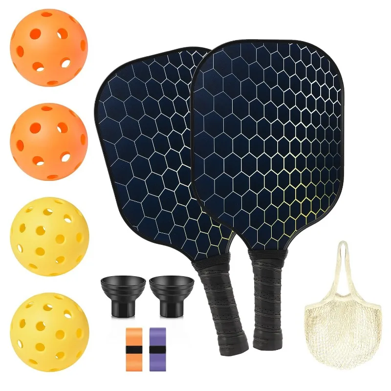 

Pickleball Paddles Set-Graphite Glass Fiber Usapa Approved Lightweight Racquets Set Indoor and Outdoor Exercise for All Ages