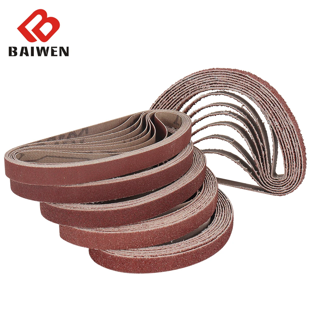 10 pieces 330*10mm 40-120Grit Abrasive Sanding Belts Sander Grinding Polishing Tools