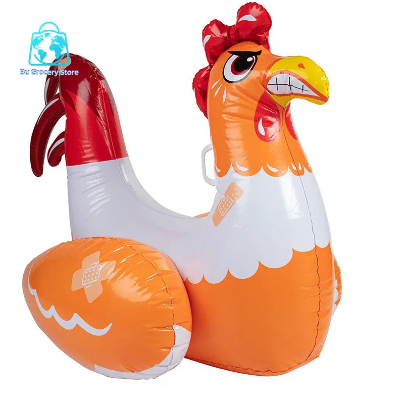 Inflatable Adult Water Play Mount Rooster Whale Turtle Pool Float Bed