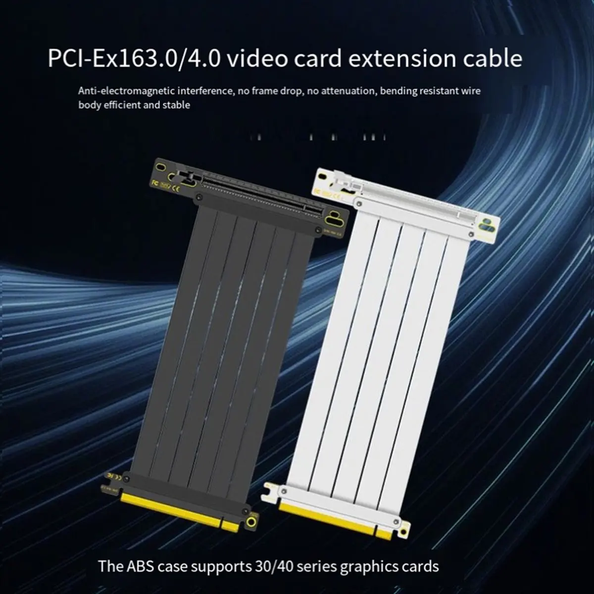m05k-l-z3-gpu-vertical-mounting-bracket-kit-pcie-40-x16-riser-cable-200mm-graphics-card-steering-mounting-bracket-black