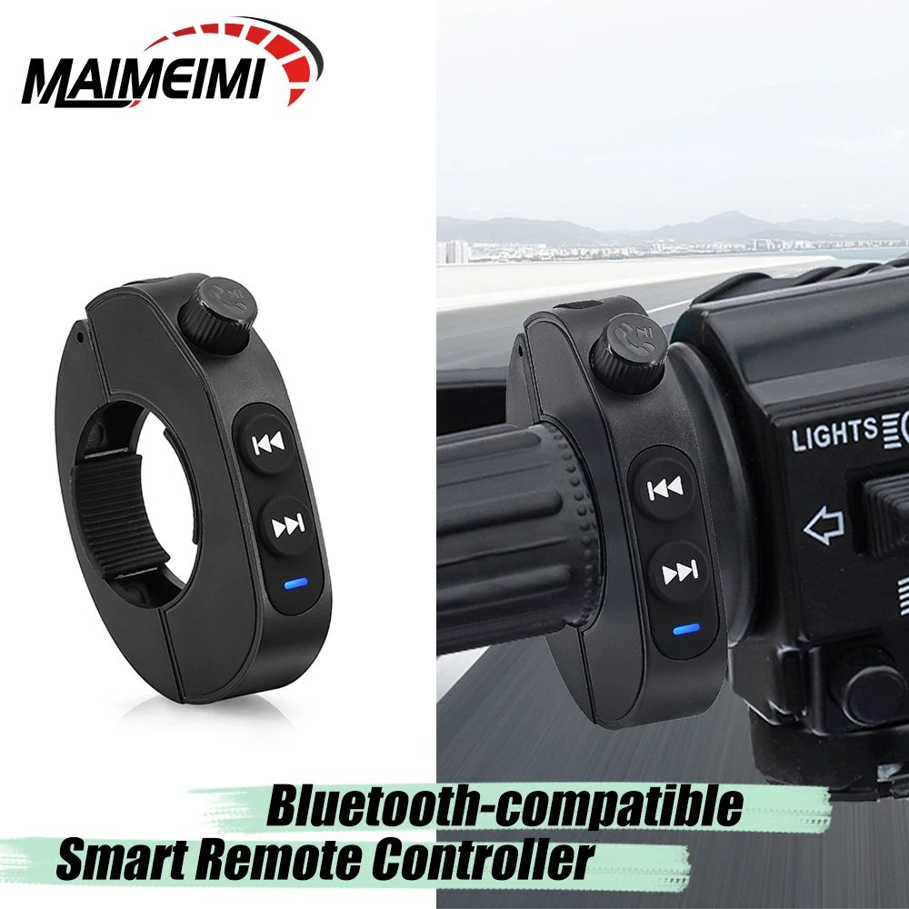 Motorcycle Handlebar Media Controller Steering Wheels Switch Bluetooth-compatible Wireless Media Smart Phone Remote Controller