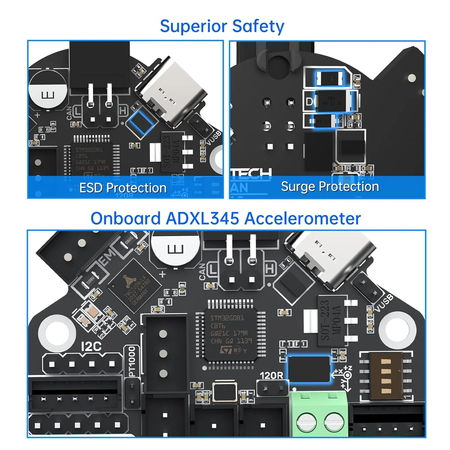 BIQU EBB36 EBB42 CAN V1.2.1 لوحة دعم Canbus PT100 لـ Klipper Hotend HeadTool 36 محرك متدرج Ender3 أجزاء طابعة ثلاثية الأبعاد #6