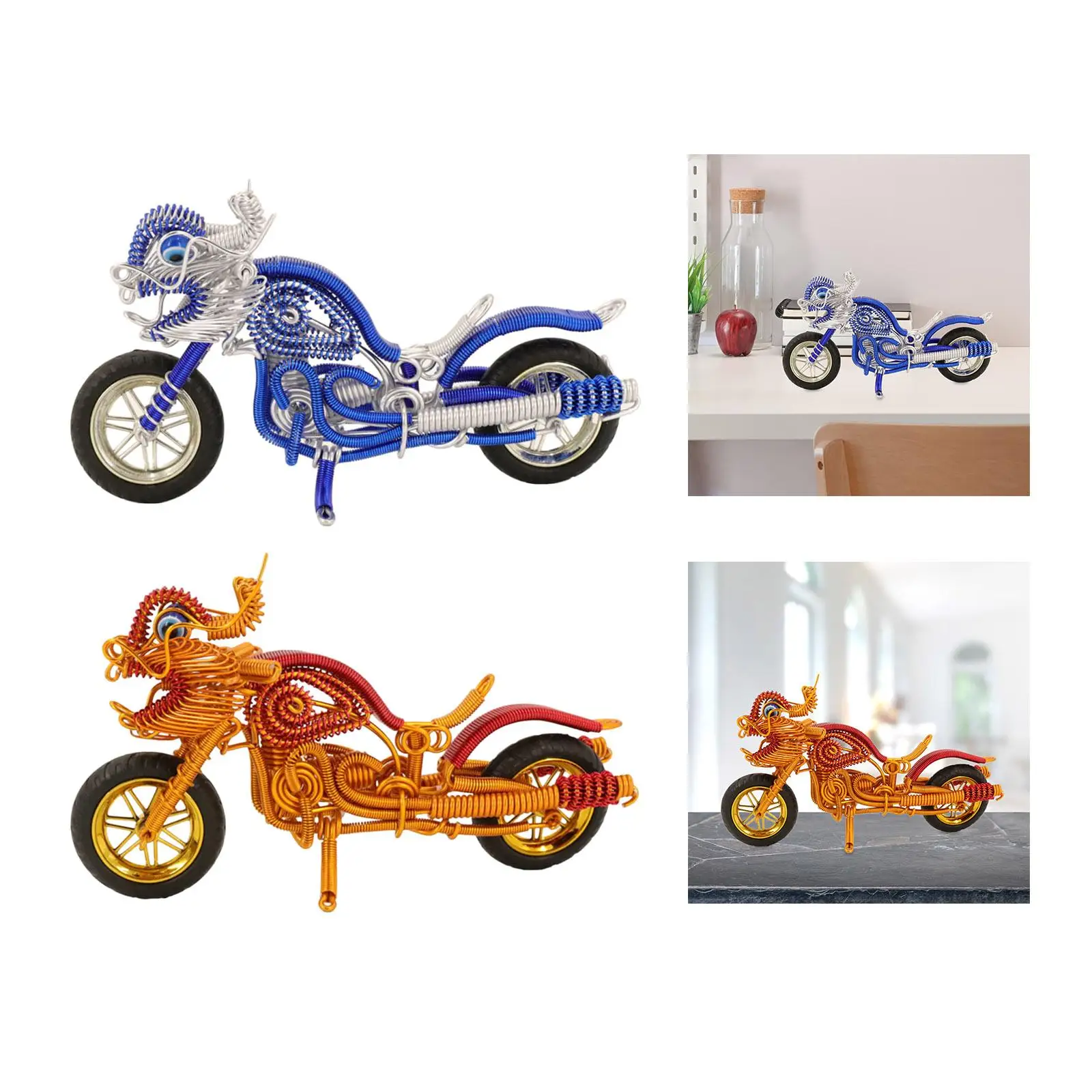 Desktop Motorfiets Model Ornamenten Decoratie Metaal Creatief Aluminium Draad Motorfiets Beeldje Collectie Boyfriend Cadeau