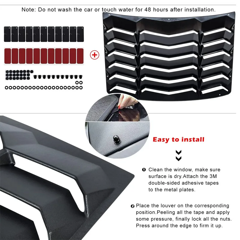 Rear Window Louvers Fit for Chevrolet Chevy Camaro 2016 - 2023 Windshield Sun Shade Cover Vent Scoop GT Lambo Style Custom