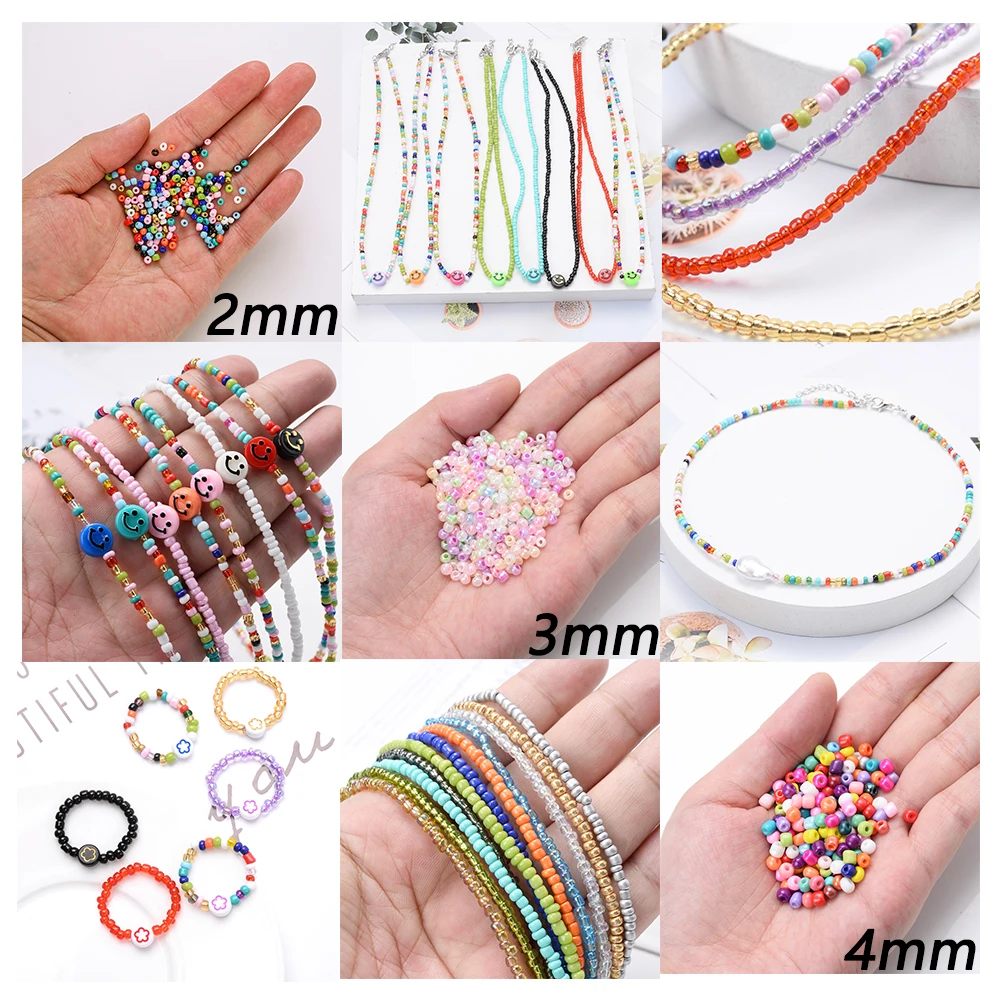 2mm1000pcs Seed BeadsCharm Czech Glass Seed Beads Round Spacer Beads For Jewelry Making DIY Handmade Bracelet Necklace Earring