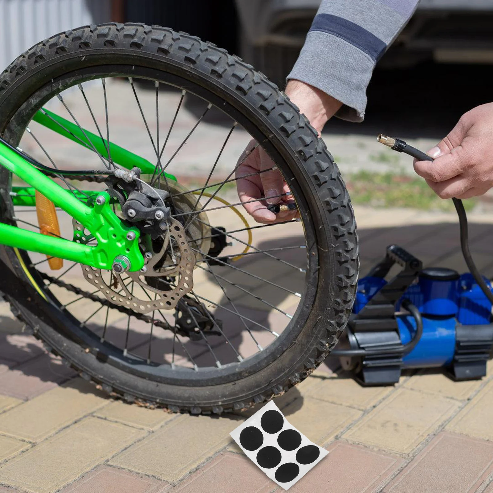 60 قطعة طقم تصليح رقعة إطارات الدراجة بقع المكونات المسطحة ذاتية اللصق لإصلاح رقعة الطريق الجبلية للدراجة الداخلية #1