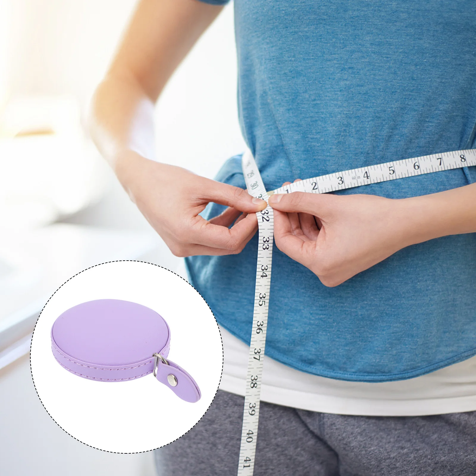 

1Pcs Lightweight Measuring Tape 1.5m PU Automatic Retractable Body Tape Measure Compact Sewing Ruler for Garment Craft