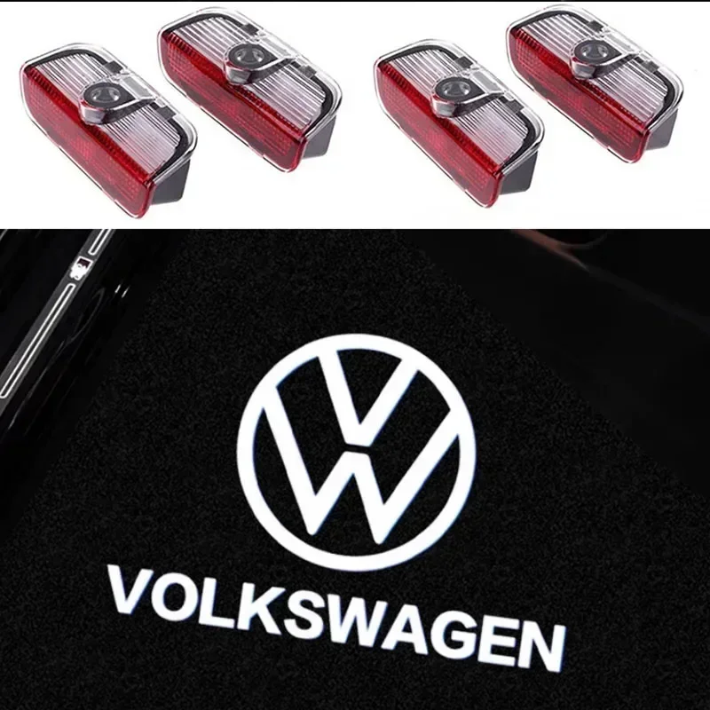 

4Pcs Car LED logo door projection welcome light For VW R Golf 5 6 7 GTI GTD GTE 7N Touran CC Passat B6 B7 B8 B9 C6 C7 C8 Sticker