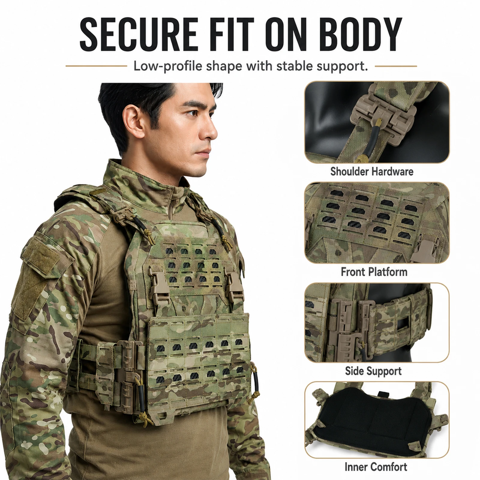 전술 조끼 에어소프트 플레이트 캐리어 경량 퀵 릴리즈 - Molle Tactical Vest Military Laser Cut 리뷰 및 가격