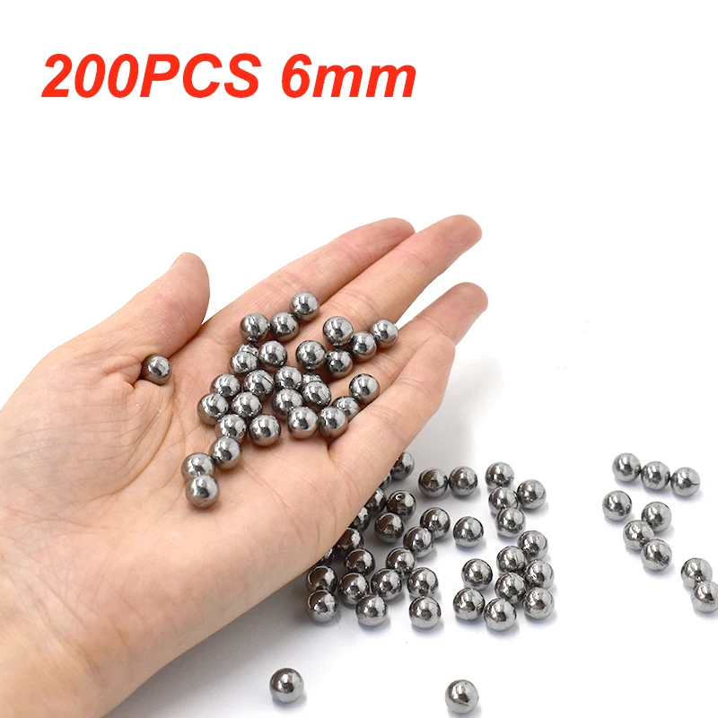 200 Uds. Bolas de acero de 6mm tiro de bolsillo caza al aire libre tirachinas Pinball munición inoxidable bolas de acero accesorios de tiro tiro con arco