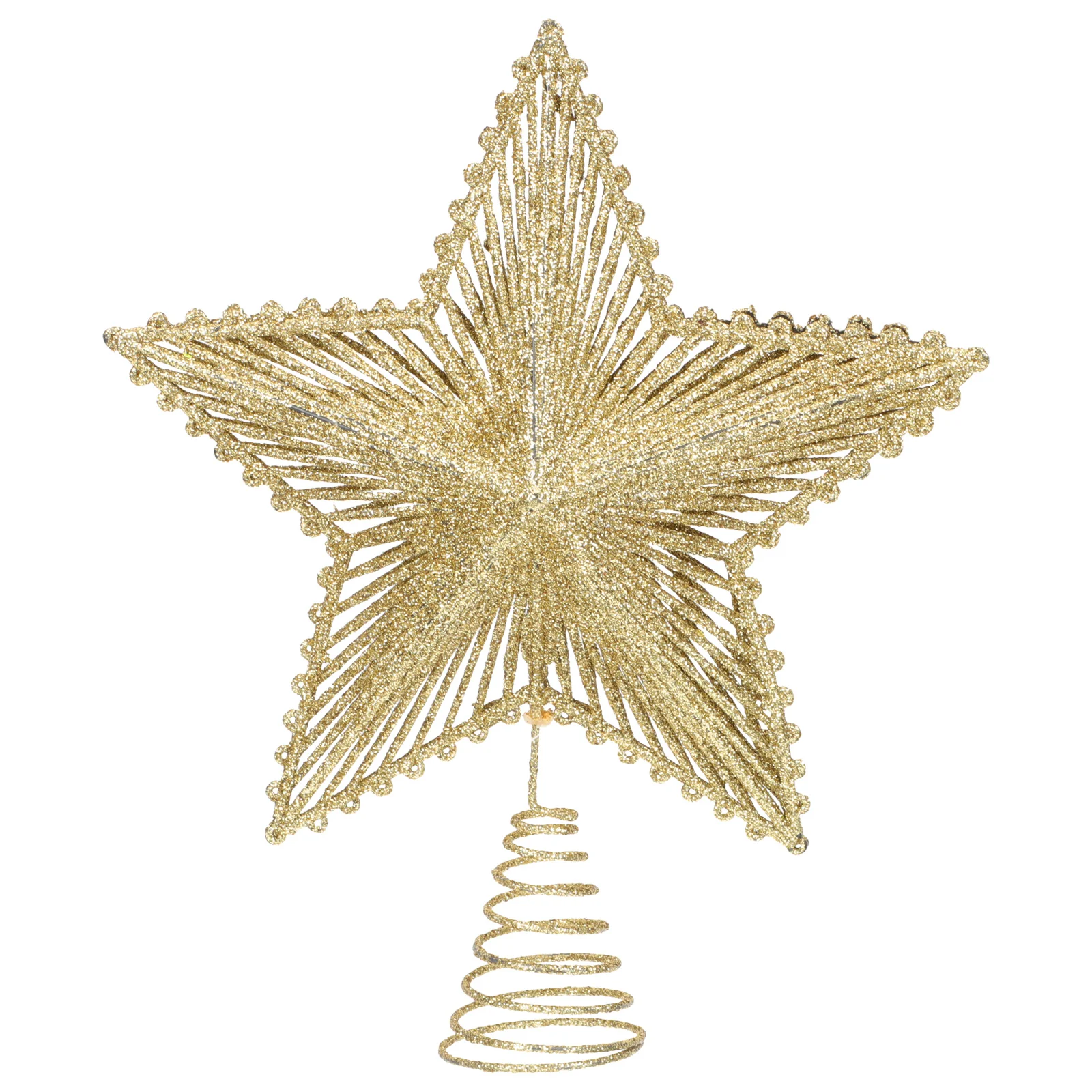 Christmas Ribbon Treetop Star Xmas Decorations Topper Gift Iron Wire Ornaments Metal Man