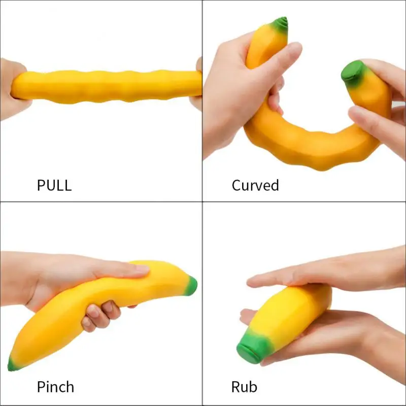 Banana Pinch Music Toy Creative Decompression Memory Student Gift Funny New Strange Extrusion Vent Radish Rabbit Telescopic Cup