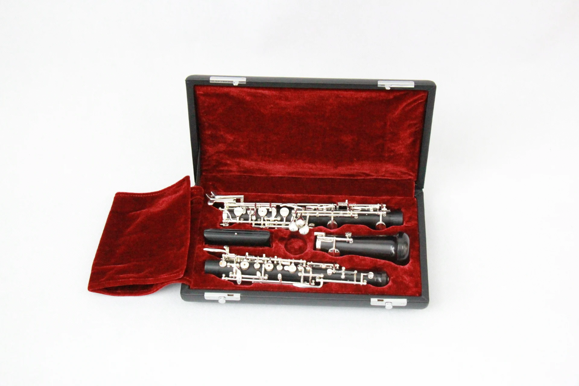 Professional Ebony Body C Tone Oboe Silver Plated Keys Woodwind Instrument for Student Exam Performance