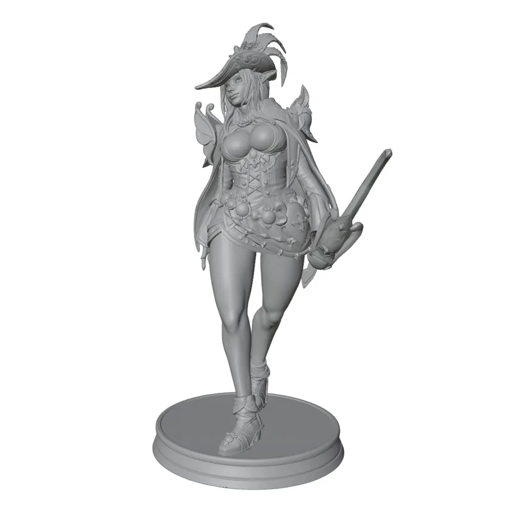 1/24/12/6 Cool decorative bard, cute girl resin model kit, GK mini 3D printed gray model statue, DIY doll model, unpainted