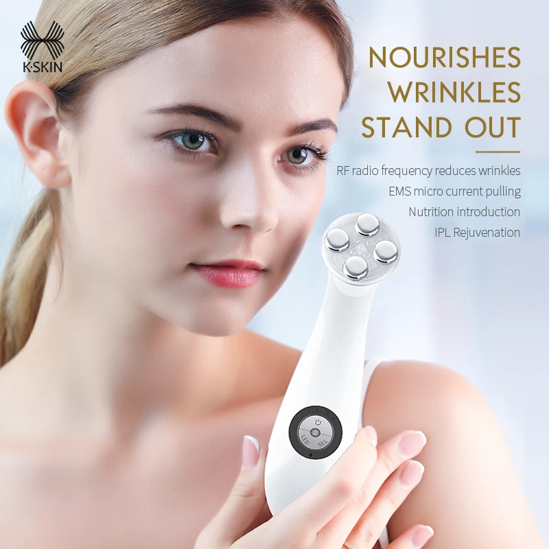 KSKIN Portable Handheld Ultrasonic Led Galvanic Current Face Personal Care Salon Rf Beauty Device