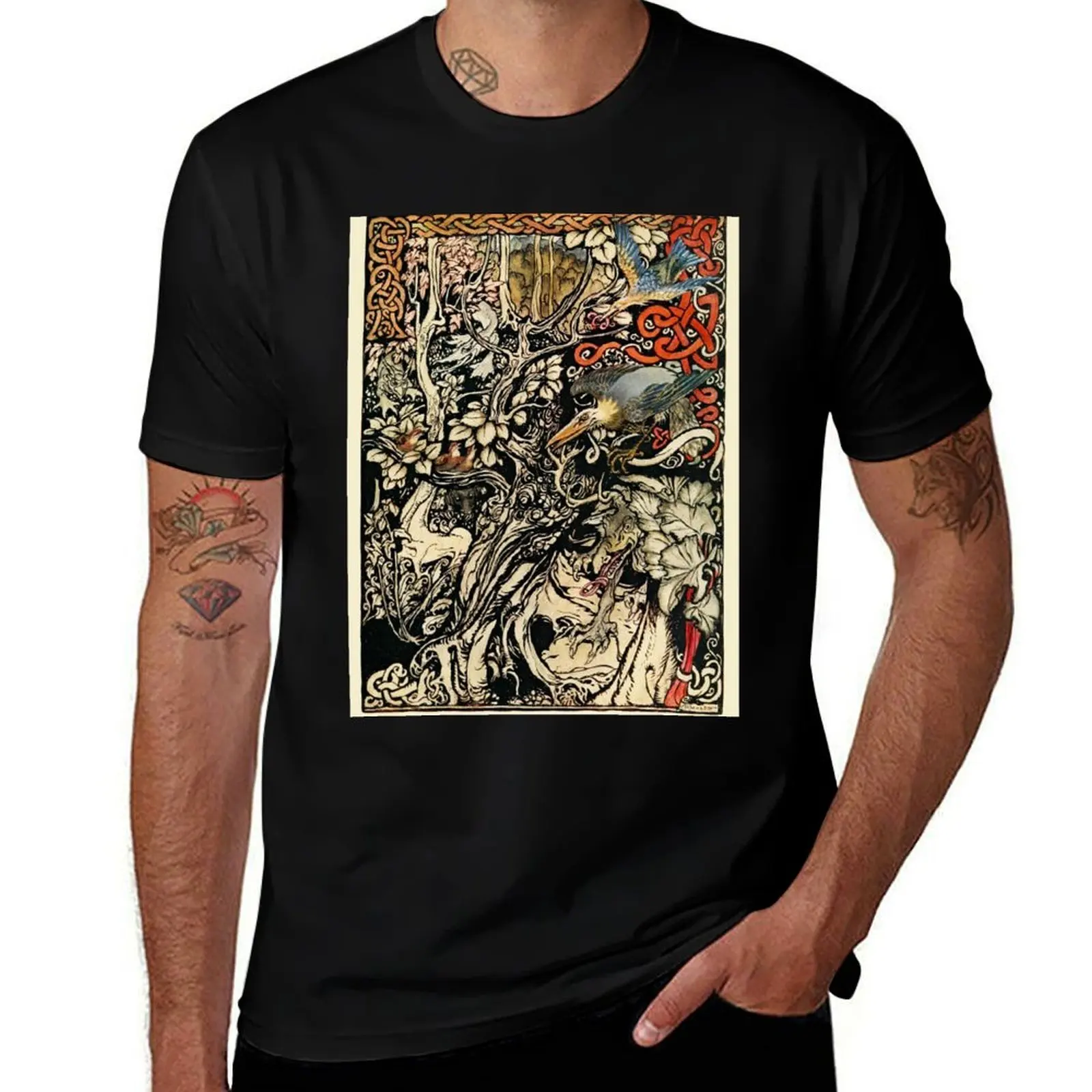 

Arthur Rackham: Irish Fairy Tales 1920 - Monstrous Creates T-Shirt quick-drying designer shirts men t shirts high quality