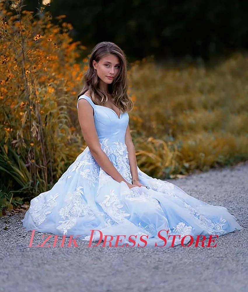 Aangepaste Temperament Organza A-lijn Spaghettibandjes Applicaties Avondjurk Delicate Sweetheart Vloerlengte Galajurken