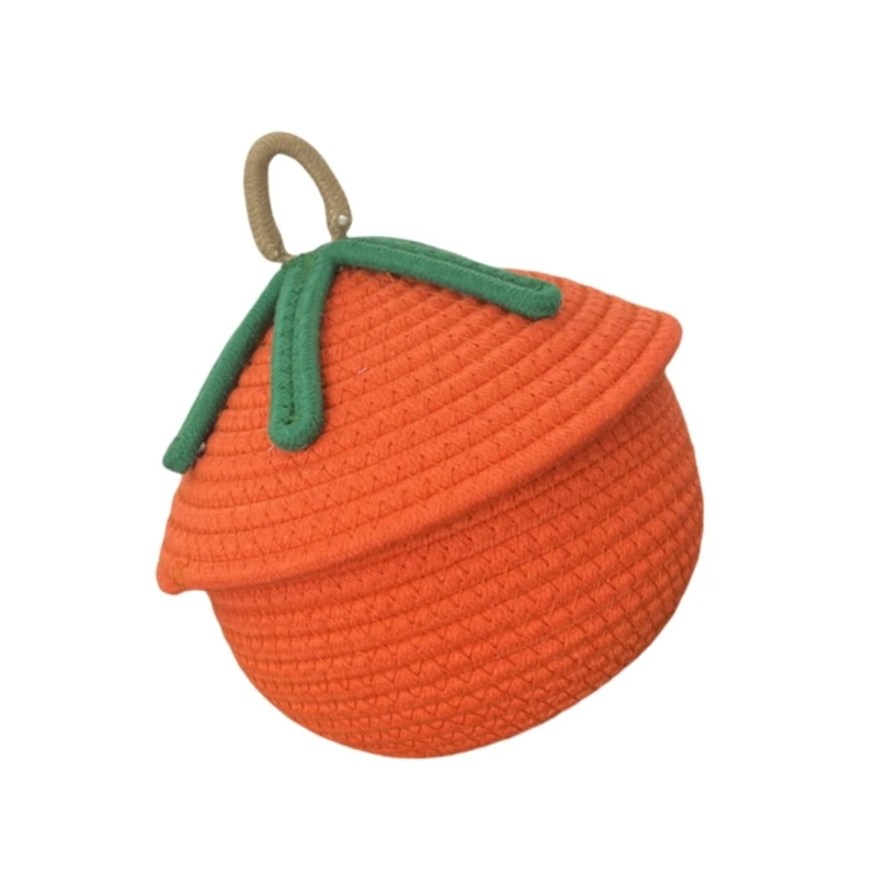 Giải pháp lưu trữ giỏ dây thừng cotton sành điệu để sắp xếp đồ trang điểm và văn phòng phẩm 45BE