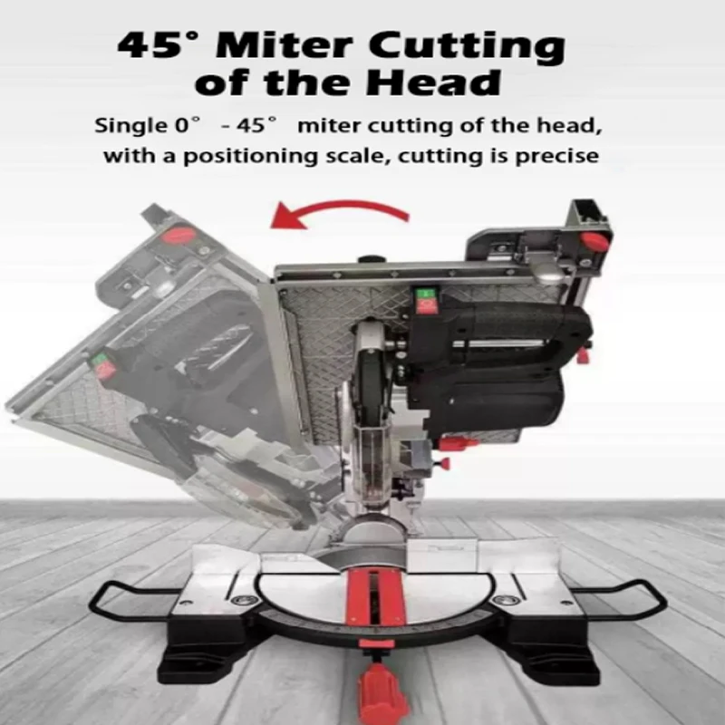 Electric Circular Saw 8/10 Inch Multifunctional 220V Aluminum Cutting Machine 45 Degree Miter Saw for Woodworking Metalworking