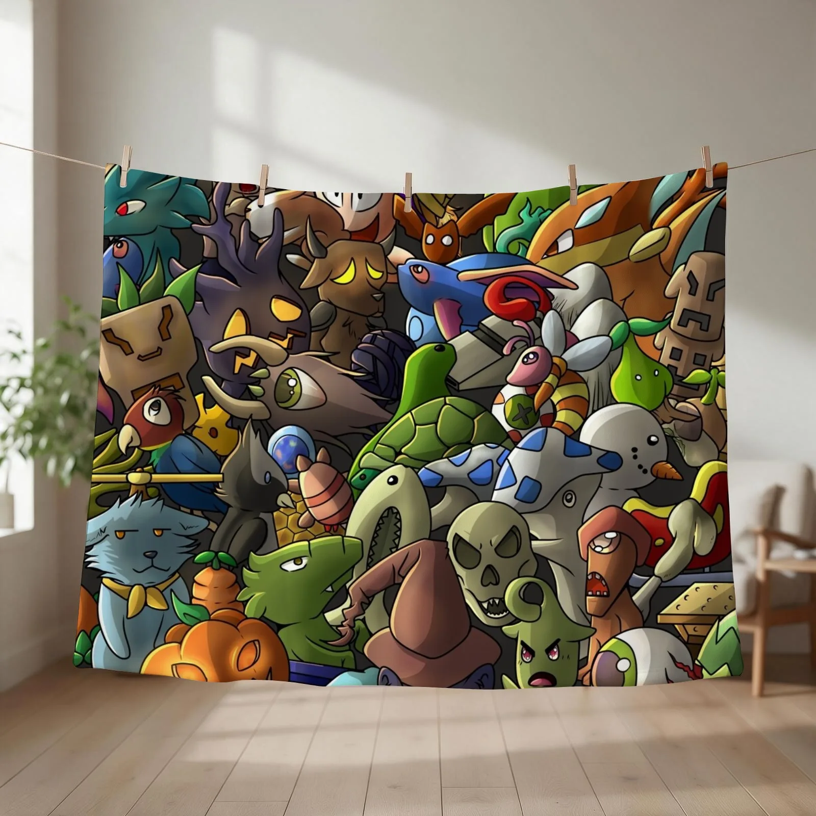 ALL TERRARIA PETS- Digital Throw Blanket couch cozy soft plush fuzzy picnic outdoor blanket