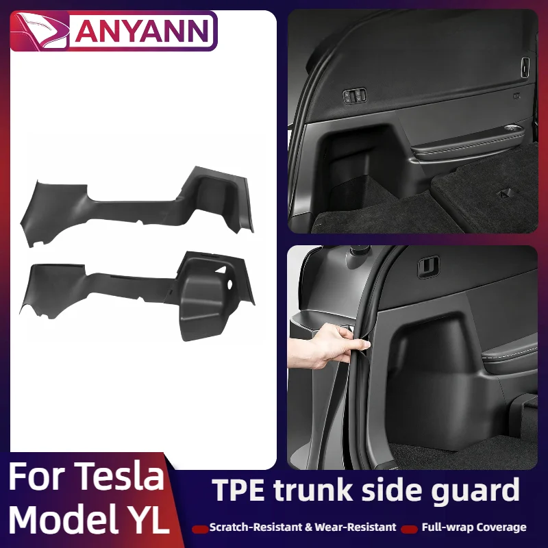TPE Full Cover Trunk Side Guards for Tesla Model YL 2026+ Fluff Surface Corner Protection Pads Anti-Scratch Interior Accessories