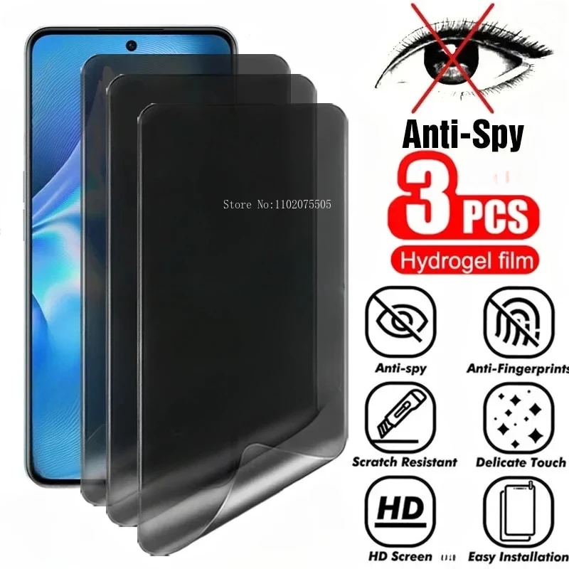 3Pcs Privacy Hydrogel Film For Redmi Note 13 12 11 Pro 10S 11S 10A 12C Screen Protector For Redmi Note 8 9 Pro 9S 9C Not Glass