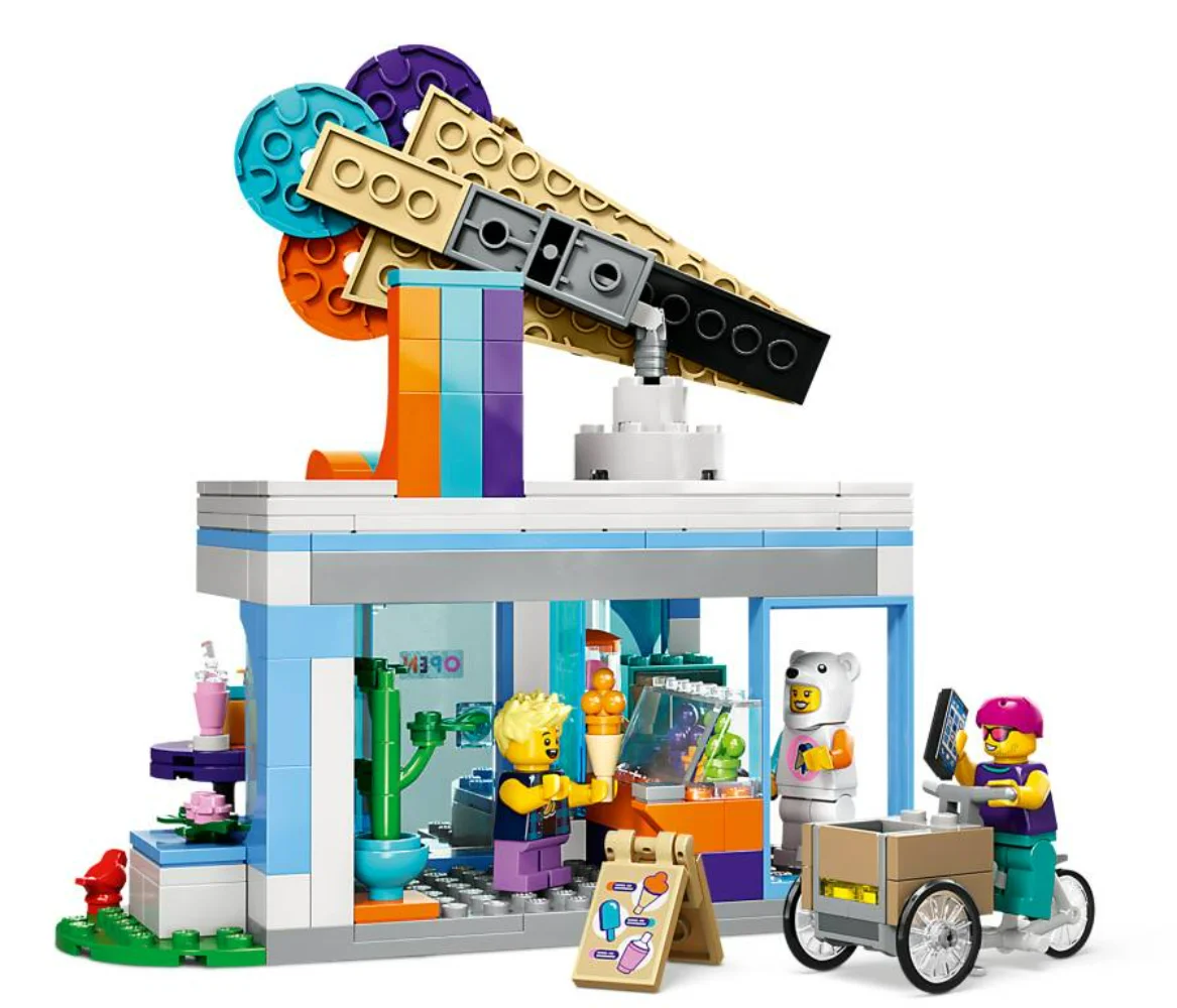 LEGO 60363 City Ice Cream Parlour Toy Shop for Children Set of 3 Mini Figures with Fun Accessories a Cargo Wheel Birthday Gift