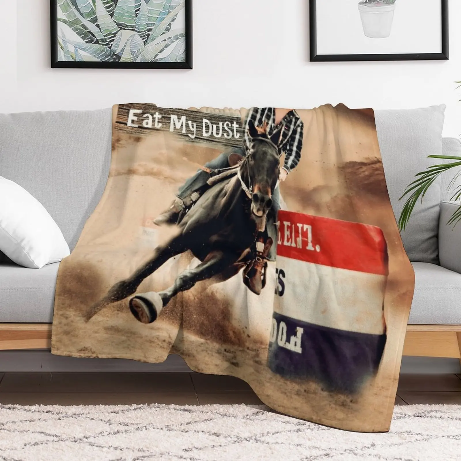 RODEO BARREL RACER QUOTES, ART AND DESIGNS Throw Blanket Stylish Couch Blanket for Home Living Room
