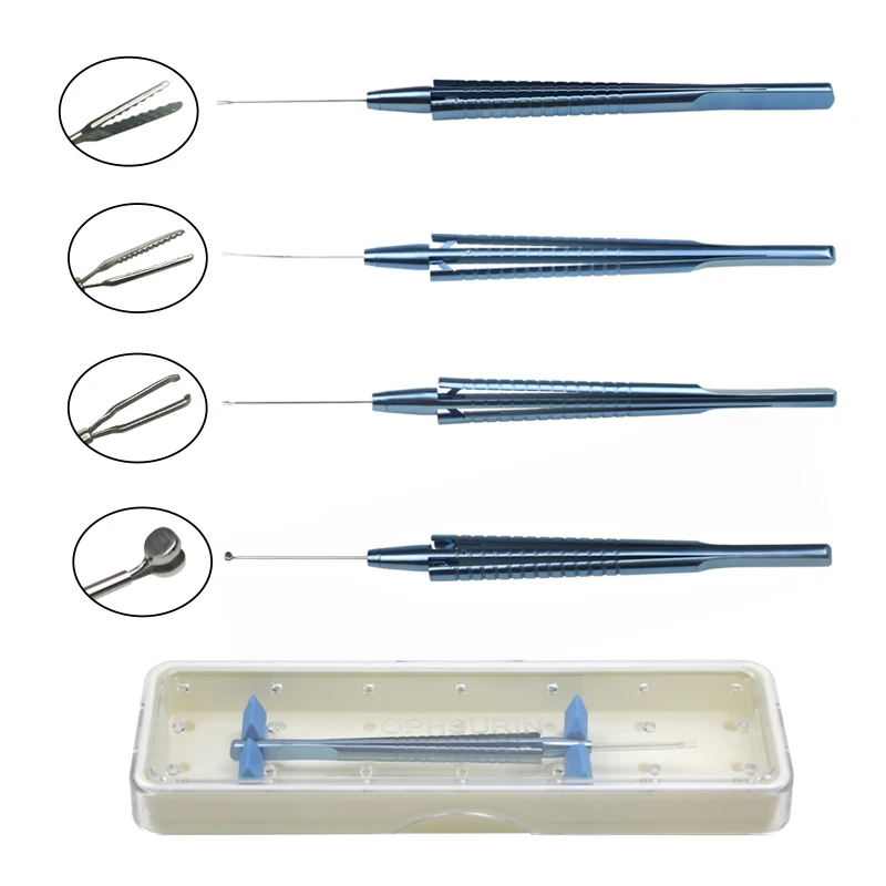 

GREATLH Autoclavable Retinal Capsulorhexis Forceps with Box Titanium Alloy Ophthalmic Instrument Eyelid Tools