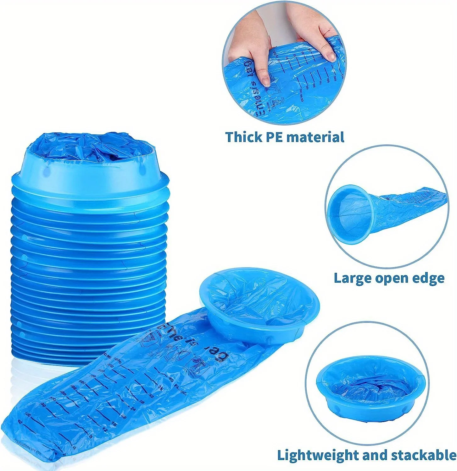 10pcs Disposable vomit bag portable blue vomit bag suitable for cars, travel planes, effectively relieving motion sickness