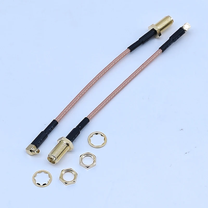 100PCS SMA Female Nut Jack to MMCX Male Plug Right Angle Pigtail Cable RG316 Pigtail FPV Antenna Extension Cord for drone UAVTBS