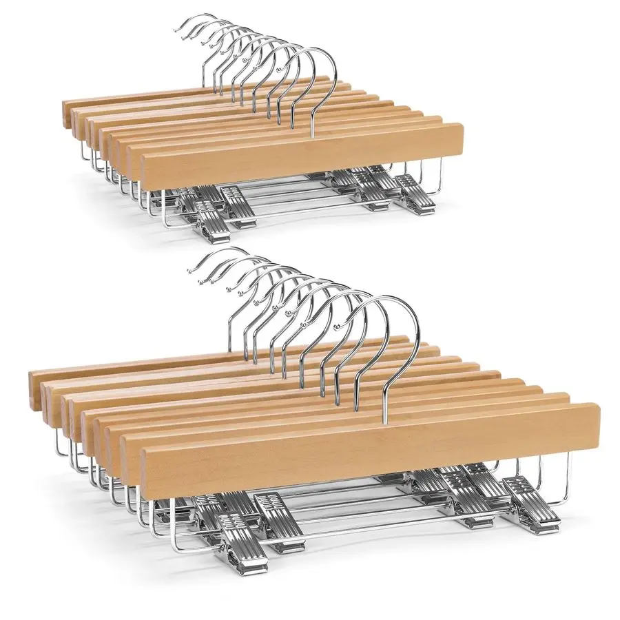 

Детские деревянные вешалки для брюк, вешалки для юбок для малышей и детей, вешалки для брюк и штанов 11,8 дюймов с 2 регулируемыми крючками