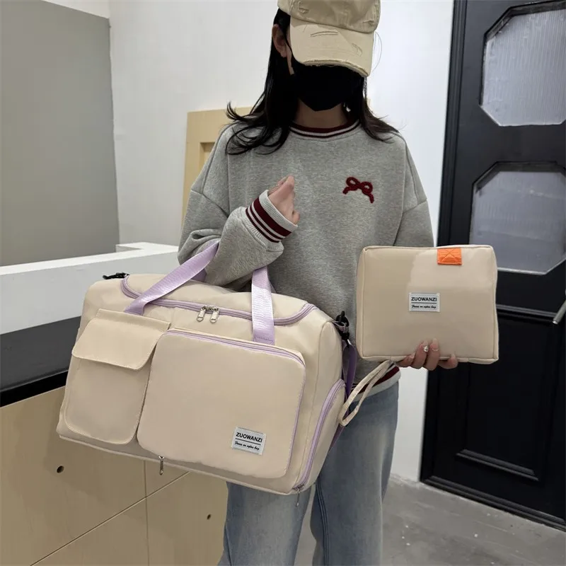 

Fold Travel Bag Female Large Capacity Sports Bag Male Storage Bag Business Trip Portable Duffel Bag Student Bags for Woman