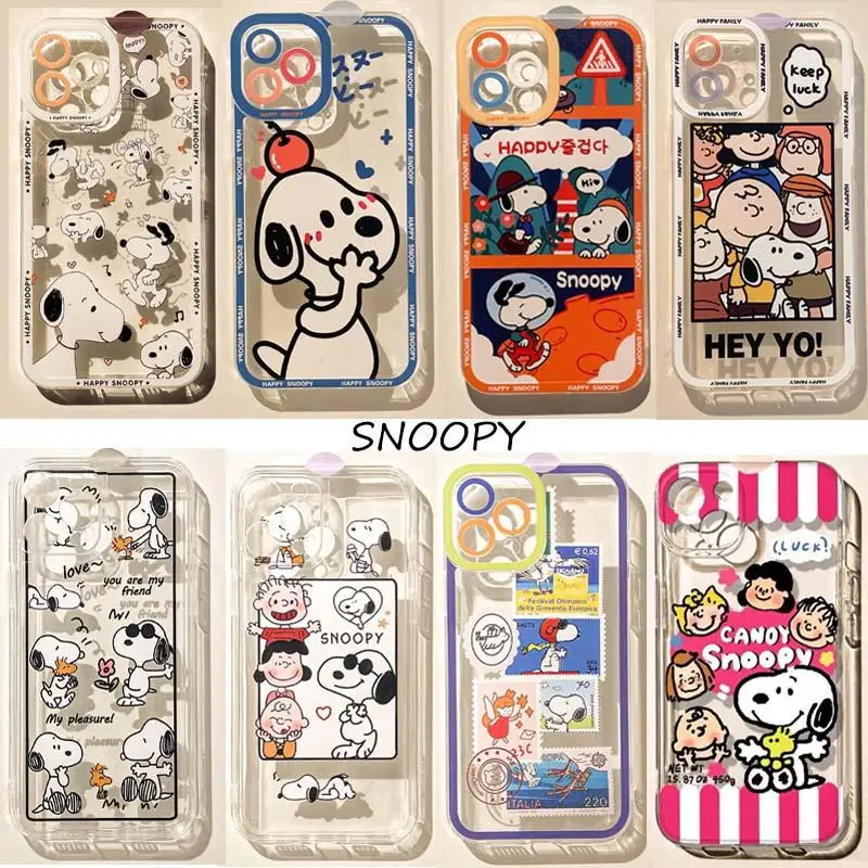 Cartoon Snoopy Label Stamp Case For VIVO V40 Y36 Y15S Y100 Y17S V23 V27 Pro Y35 Cover Silicone Couqe