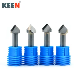 KeenTools V Sharp CNC Router End Mill Diamond PCD Cutter Tools Stone 6mm Hard Granite Slotting Engraving Bits 60 90 120 Degree