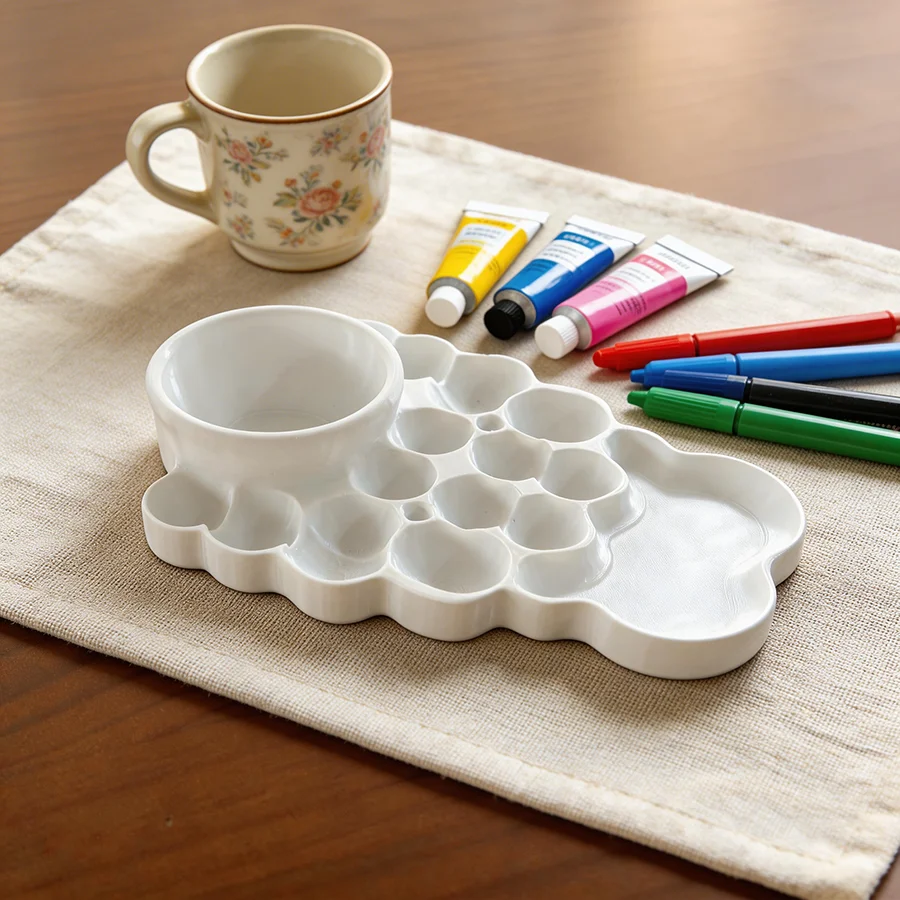 Paleta de pintura acrílica acuarela con rejillas para mezclar colores - imagen 4